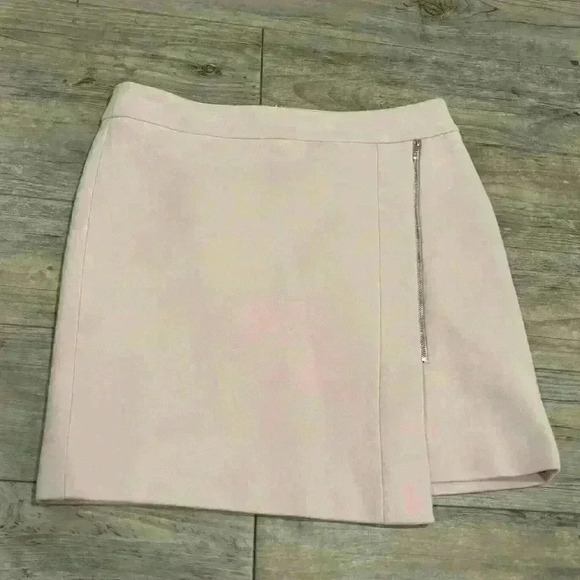 White House Black Market Pink Asymmetric Hem Zipper Detail Skirt size 6 - Picture 1 of 9